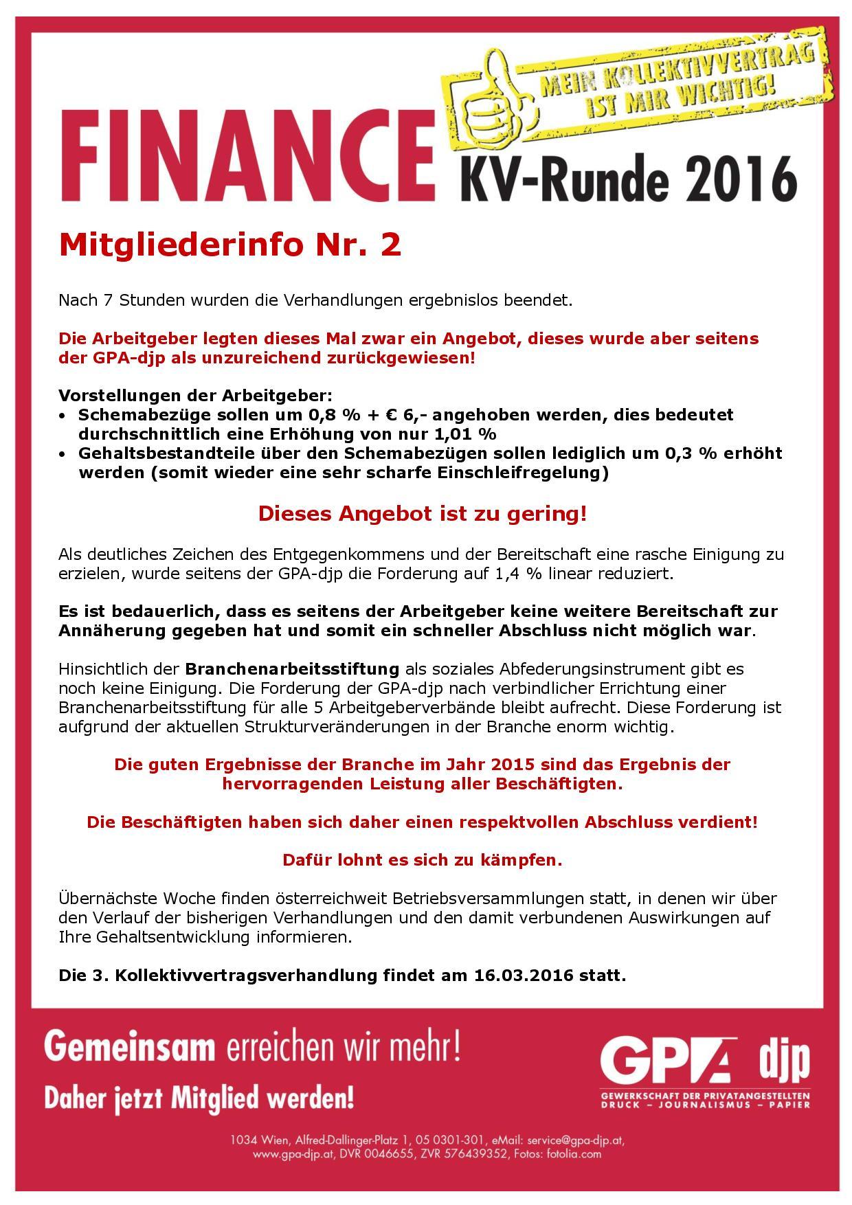 KV 2016 - 2. Verhandlungsrunde ©GPA djp