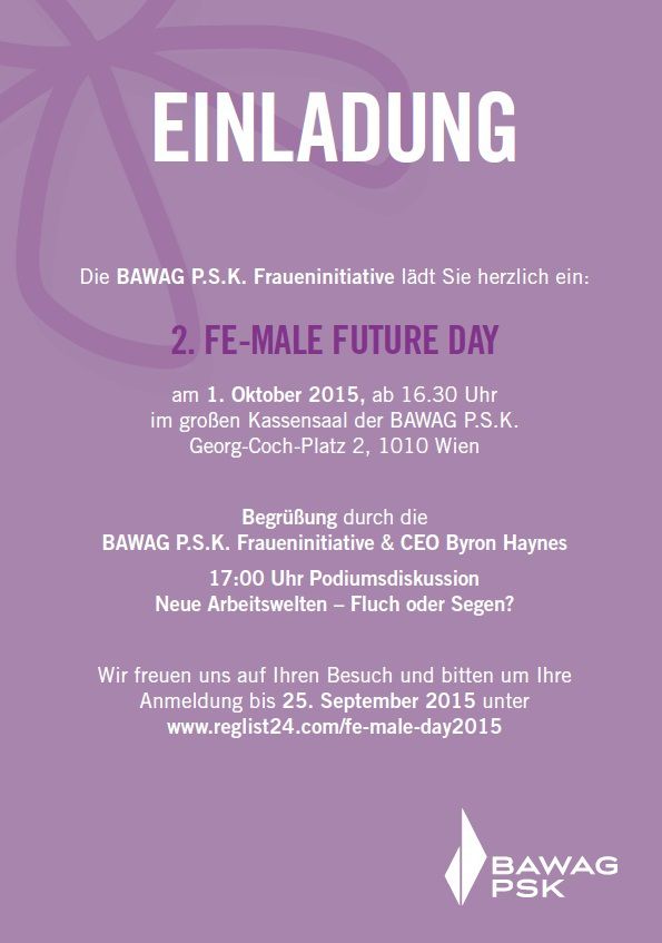 Female Future Day 2015 Einladung ©BAWAG PSK